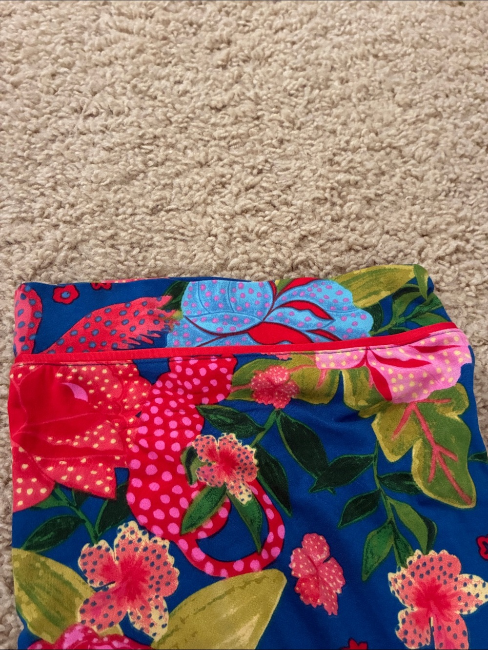Room Service Vibrant Floral Blue Button-Up Pajama Top and Pants (size small) - Picture 7 of 7